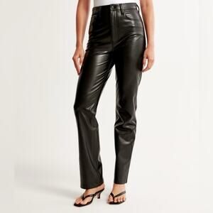 Abercrombie & Fitch Vegan Leather The 90s Straight Ultra High Rise Pants Size 31